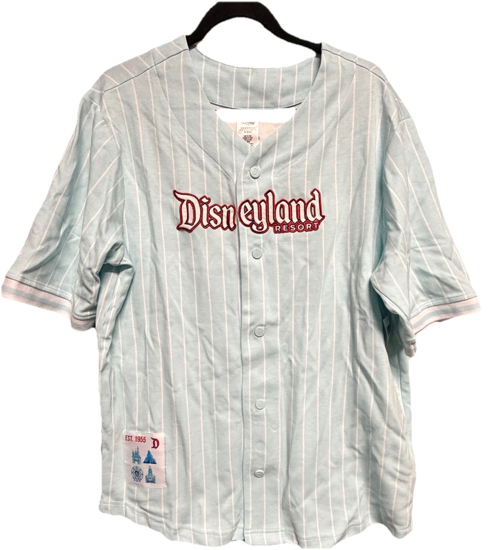 Disneyland Baseball Jersey Happiest Place On Earth Adult M Pinstripe Blue New