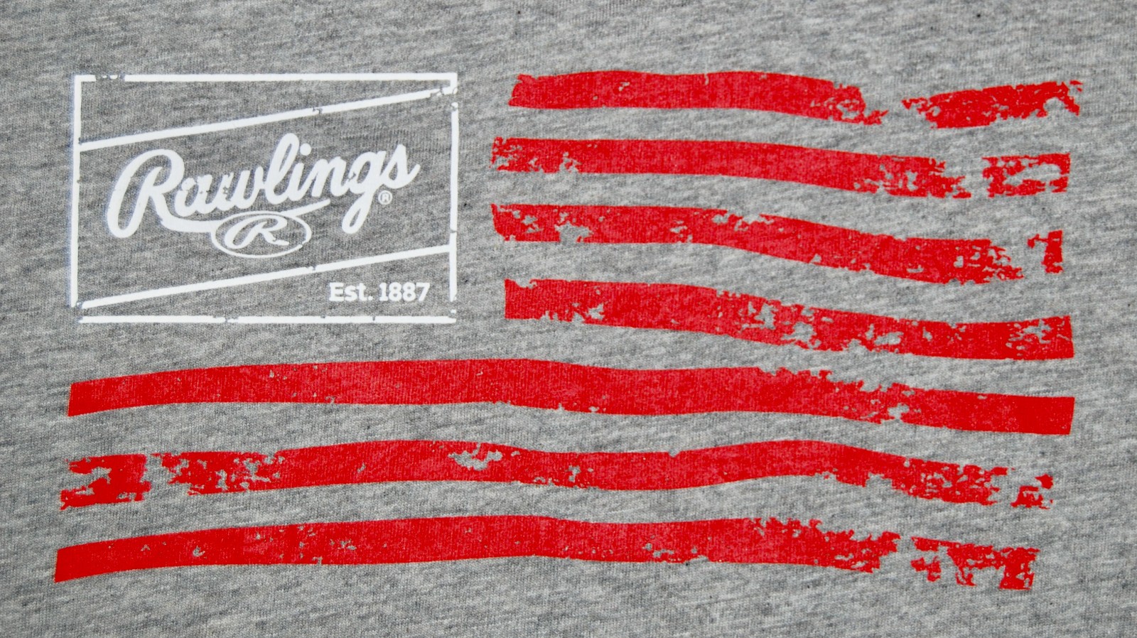 NWT Rawlings Men’s Royal Blue Henley 3/4 Sleeve Flag Baseball Shirt sz M