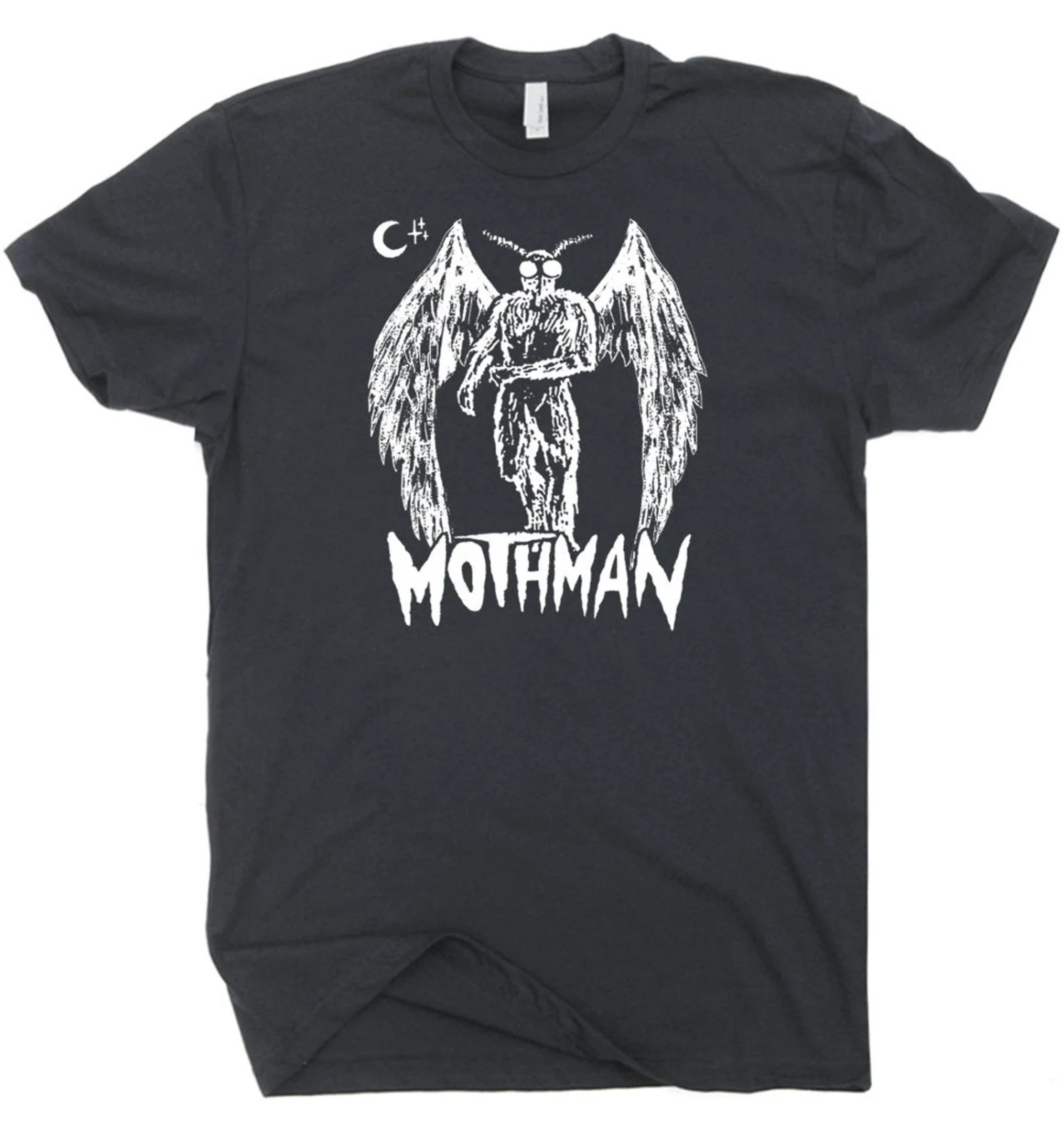 Mothman Cryptid Graphic Black T-Shirt Gothic Horror Paranormal Tee – S397