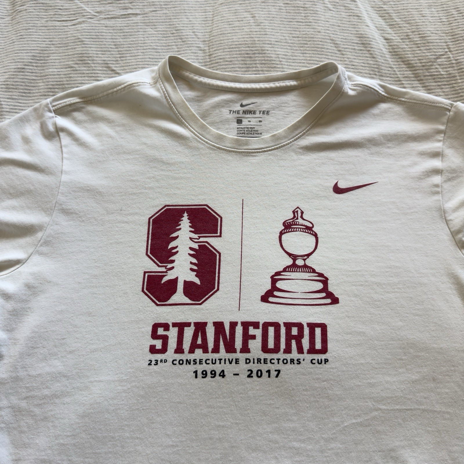 Nike Stanford Cardinal XL T-Shirt 23rd Directors Cup 1994-2017 White Maroon