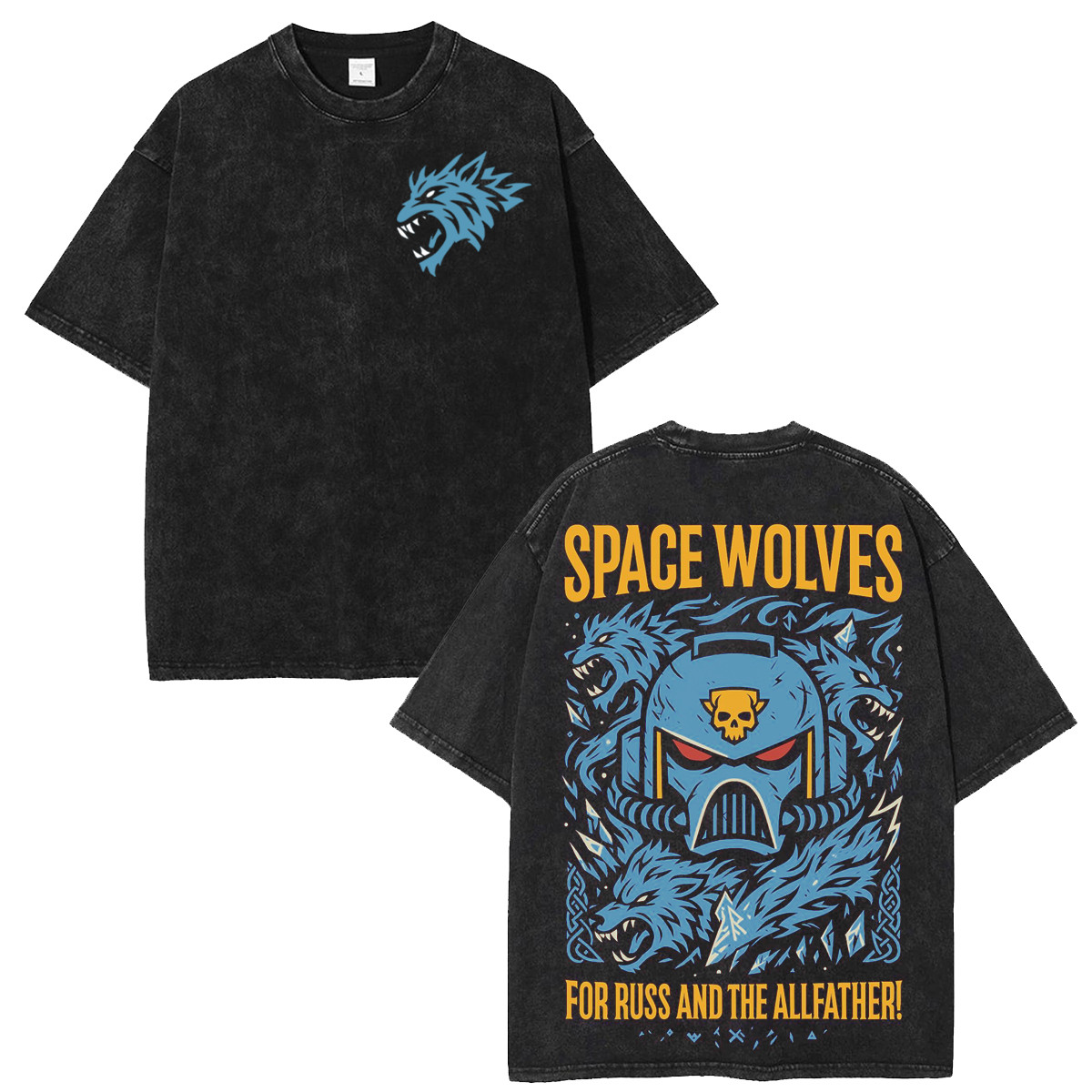 Warhammer 40K Space Wolves Space Marine Chapter Vintage Graphic Tee