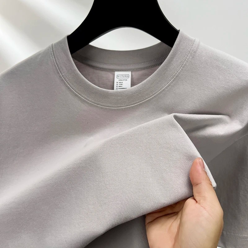 Men’s 100% Cotton T-Shirt Solid Short Sleeve Crew Neck Basic Summer Casual Tee