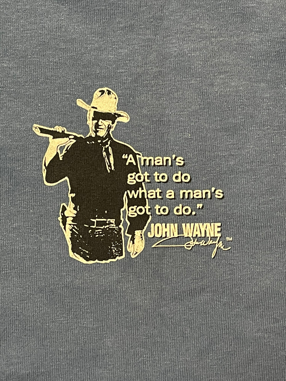 Men’s John Wayne Open Range Collection Short Sleeve T Shirt Blue Size Medium NWT
