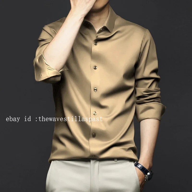 Men’s Shirt Long Sleeve Non Iron Wrinkle Resistant Business Dress Casual Shirt