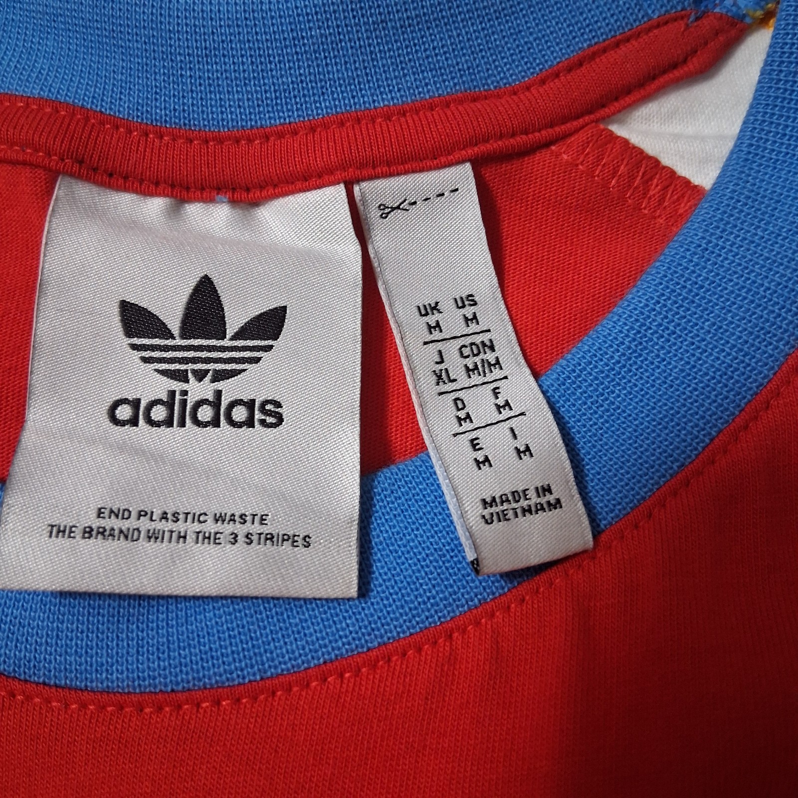 Adidas 100% Cotton T- Shirt Men Sz M Multi Color Casual Sports Outdoors Everday