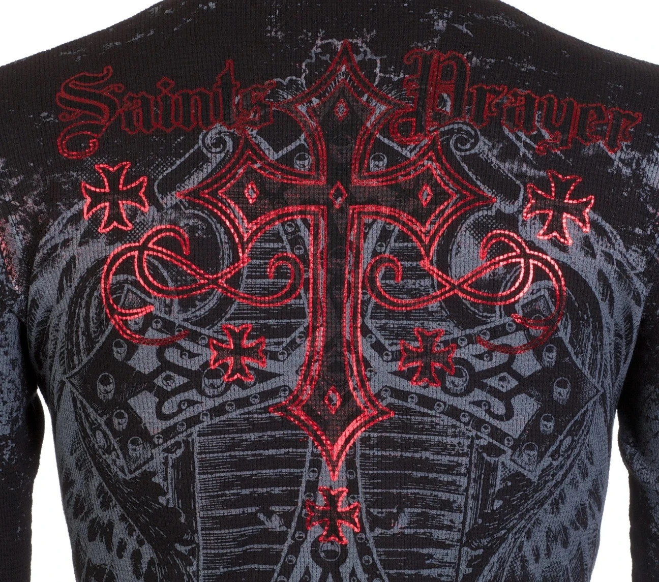 ARCHAIC by AFFLICTION Men’s Long Sleeve THERMAL Shirt ACHILLES Biker Black $58