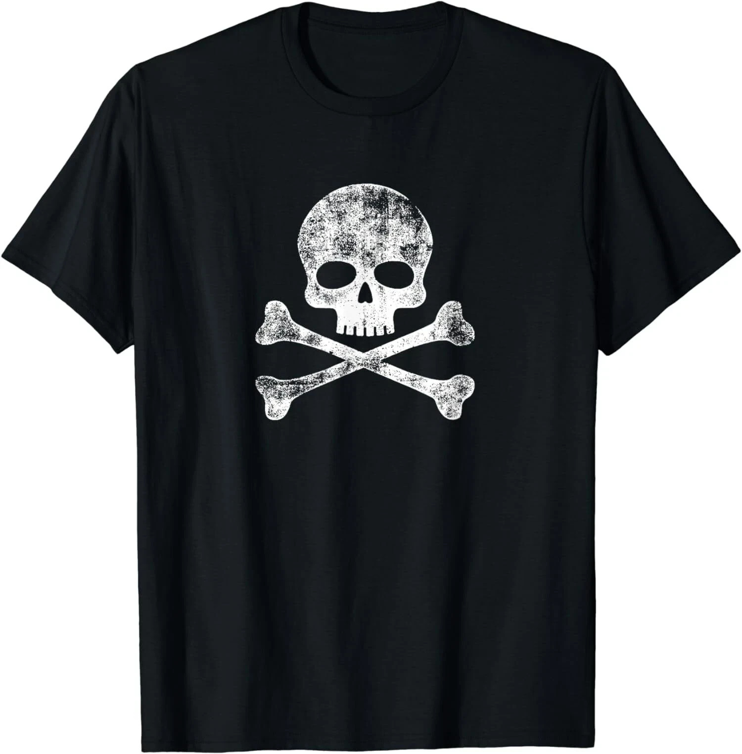 Vintage Jolly Roger Skull Crossbones Pirate Skeleton Retro T-Shirt