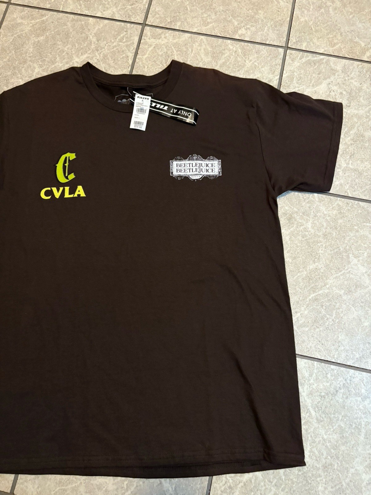 Beetle Juice “ Jenna Ortega “ Tshirt Large CVLA TILLYS EXCLUSIVE Size Large