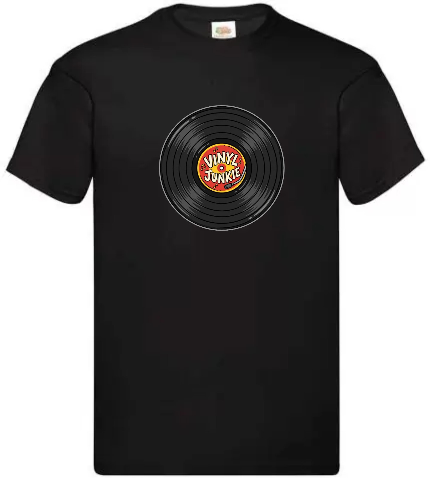 Vinyl Junkie T-Shirt Vintage Music Fan Record Buyer Funny Unisex Adult Cotton