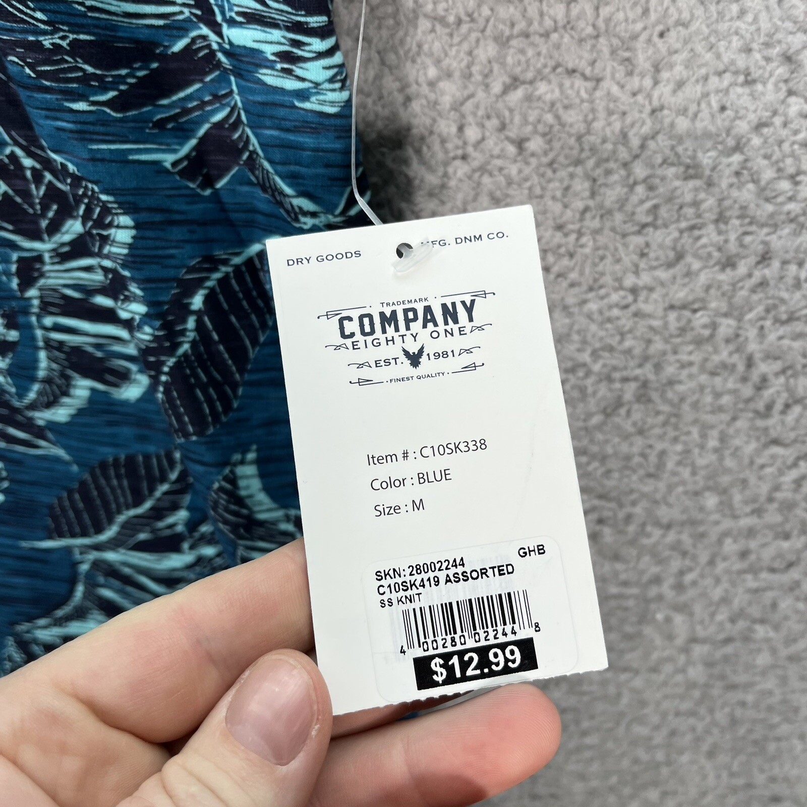 Trademark Company 81 Shirt Adult Medium Blue Preppy Aloha Beach Hawaiian NEW