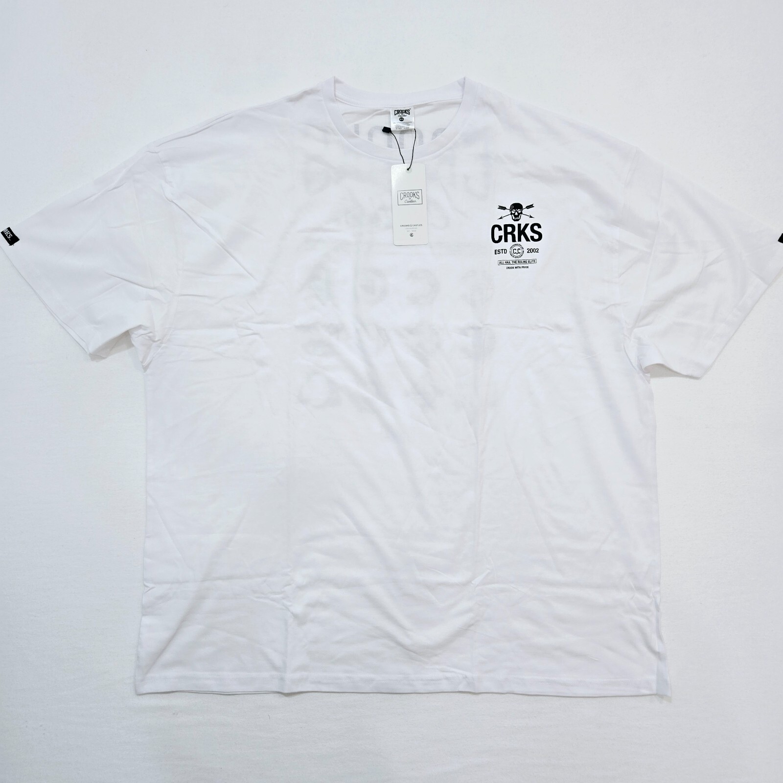 Crooks and Castles Big & Tall Men’s T-Shirt Design Black & White Short Sleeve