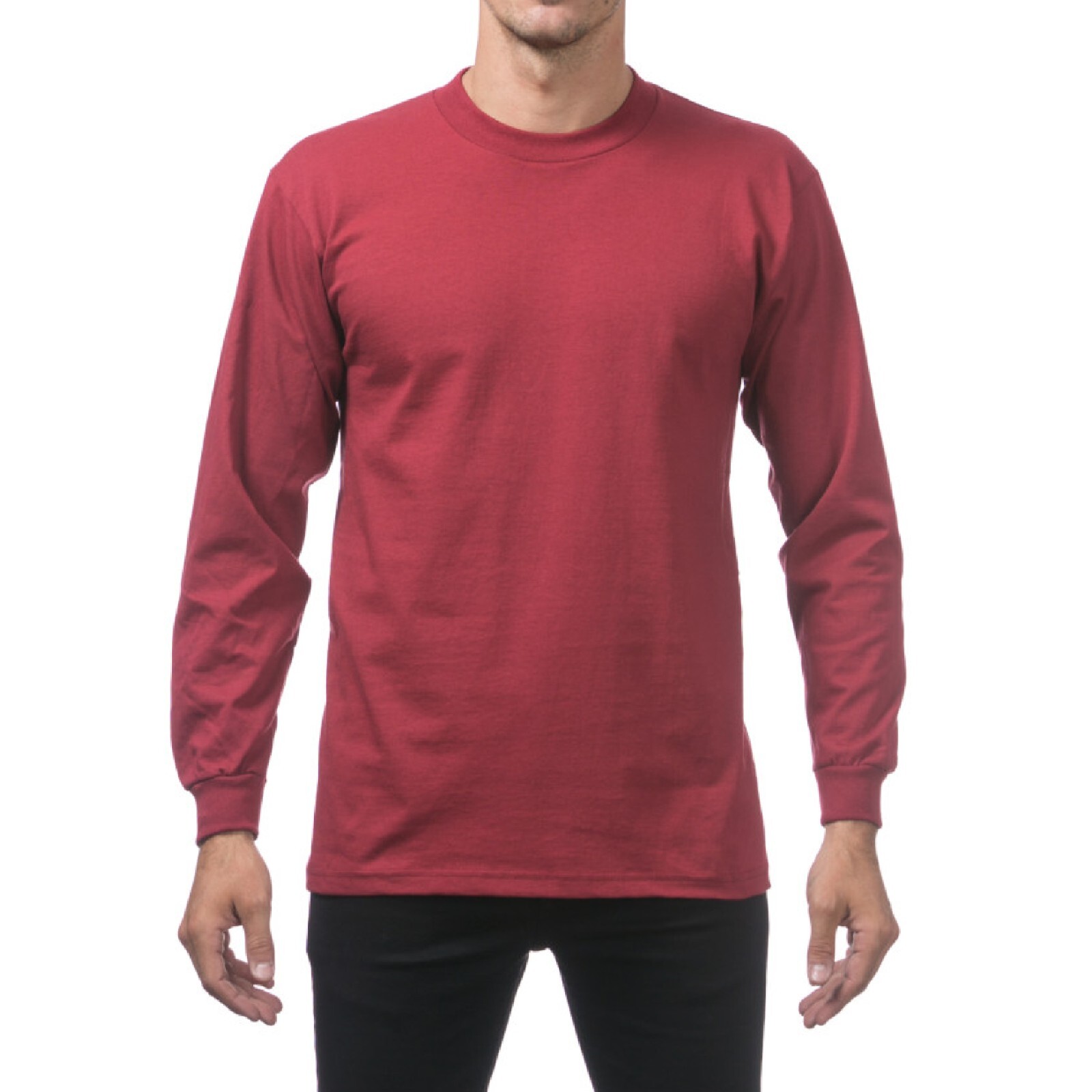 3 PACK PROCLUB MENS HEAVYWEIGHT LONG SLEEVE T SHIRTS PRO CLUB CASUAL COTTON TEE
