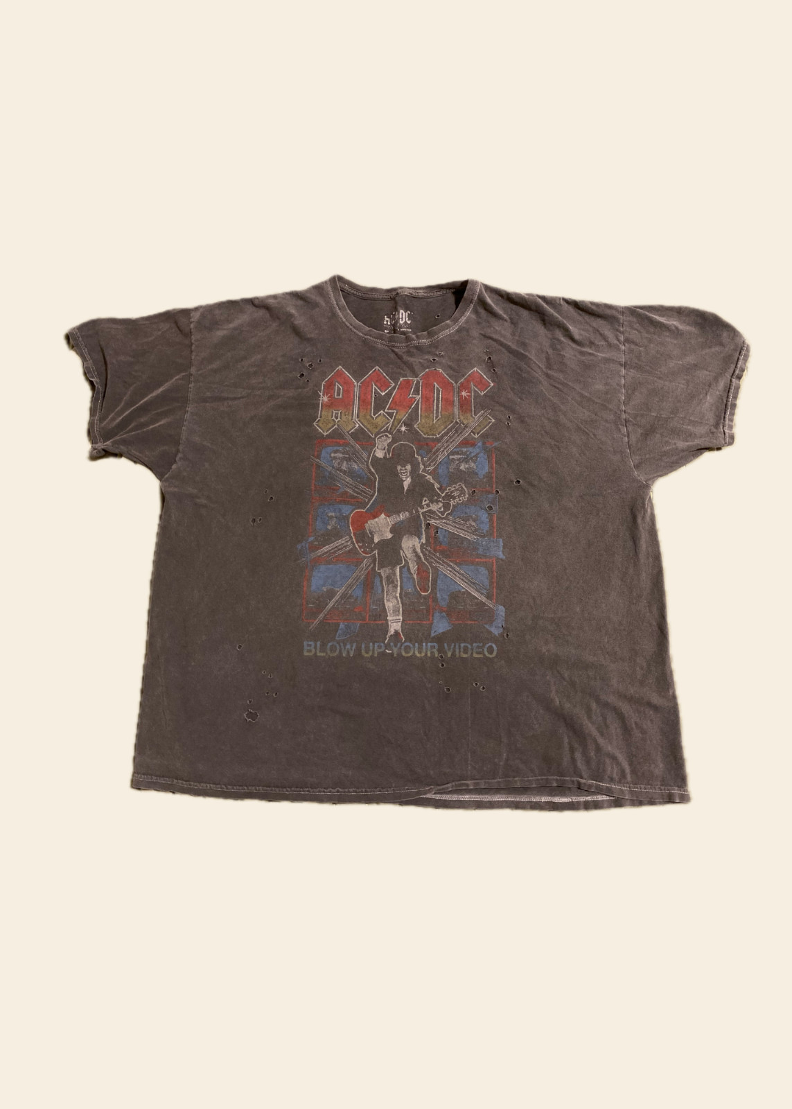 ACDC “Blow up your video” Distressed Graphic Tee