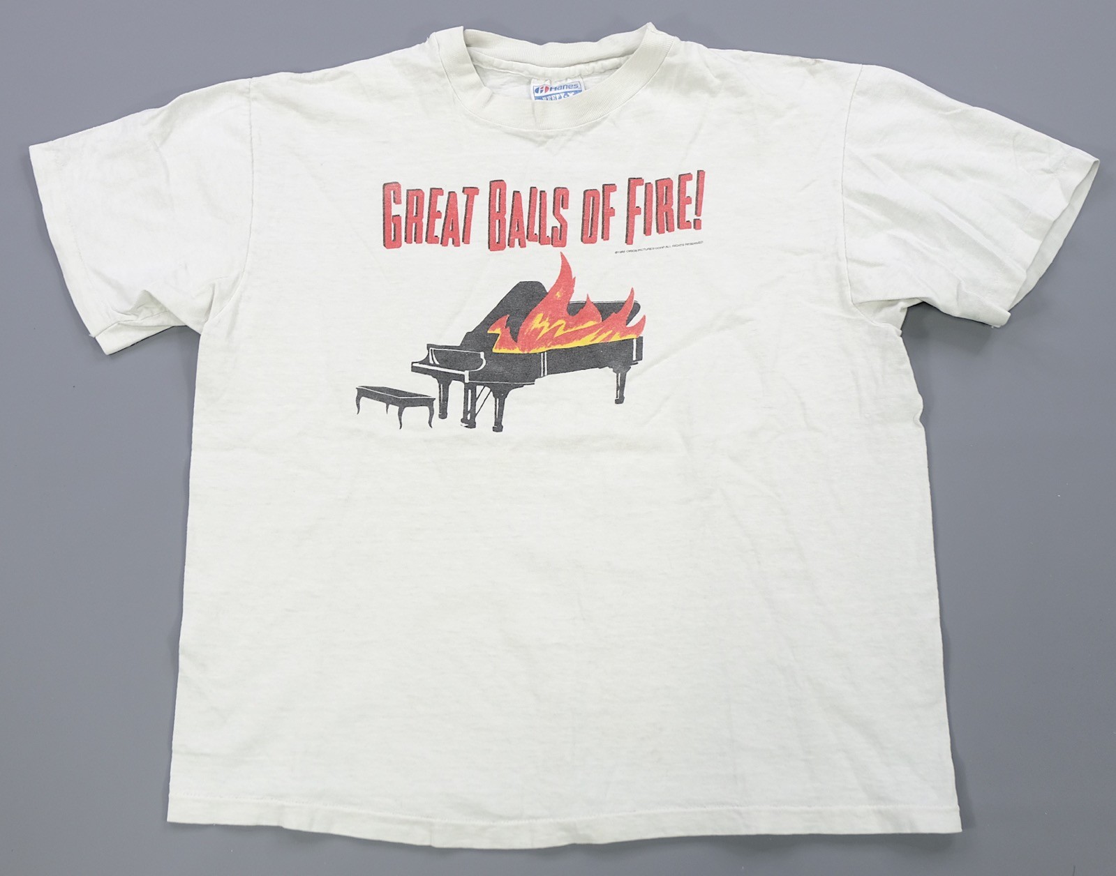 Rare Vintage Jerry Lee Lewis Great Balls of Fire 1989 Film T Shirt 80s Movie L