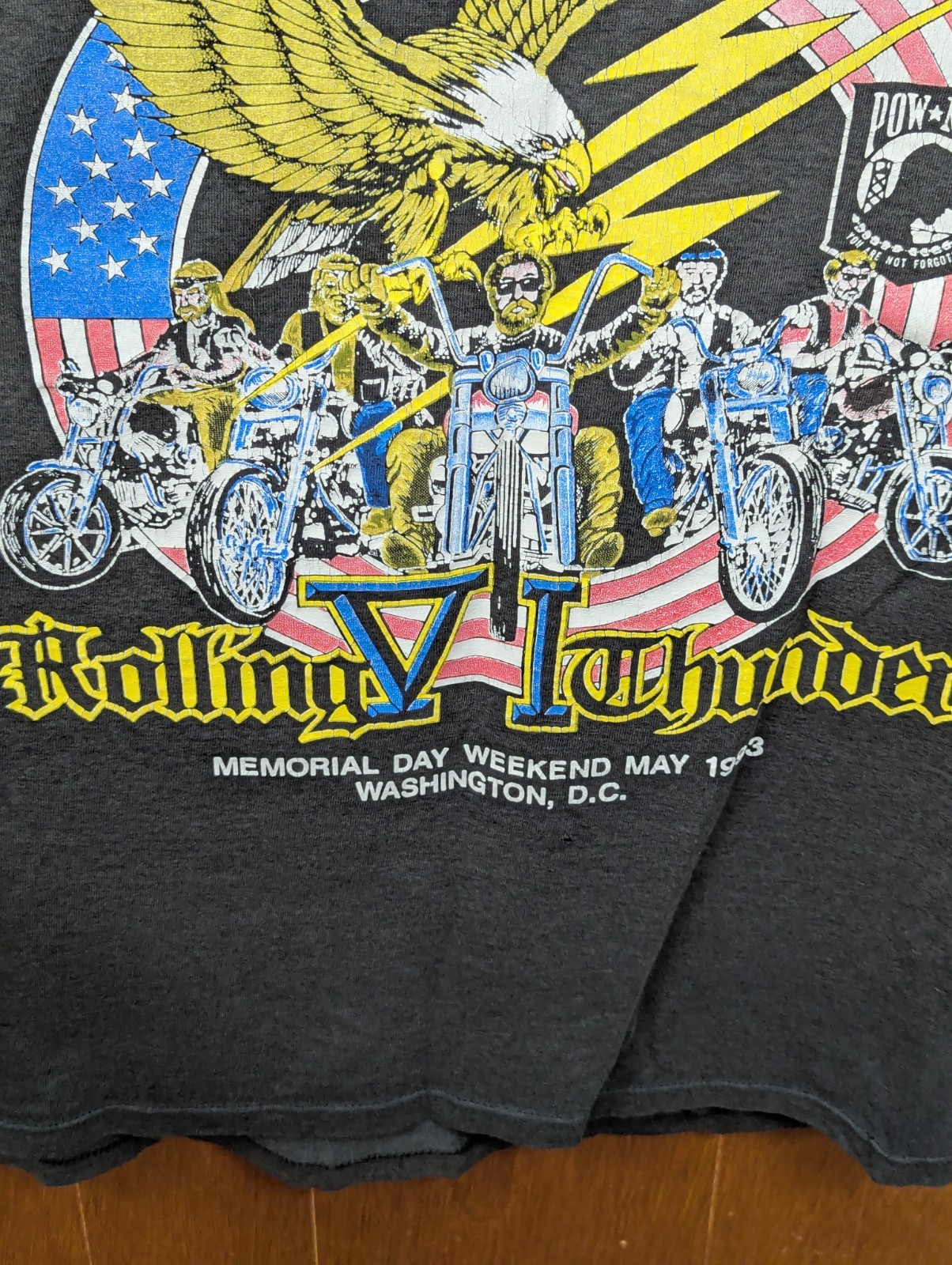Vintage 1993 Rolling Thunder VI T-Shirt L Memorial Day Weekend Washington DC USA