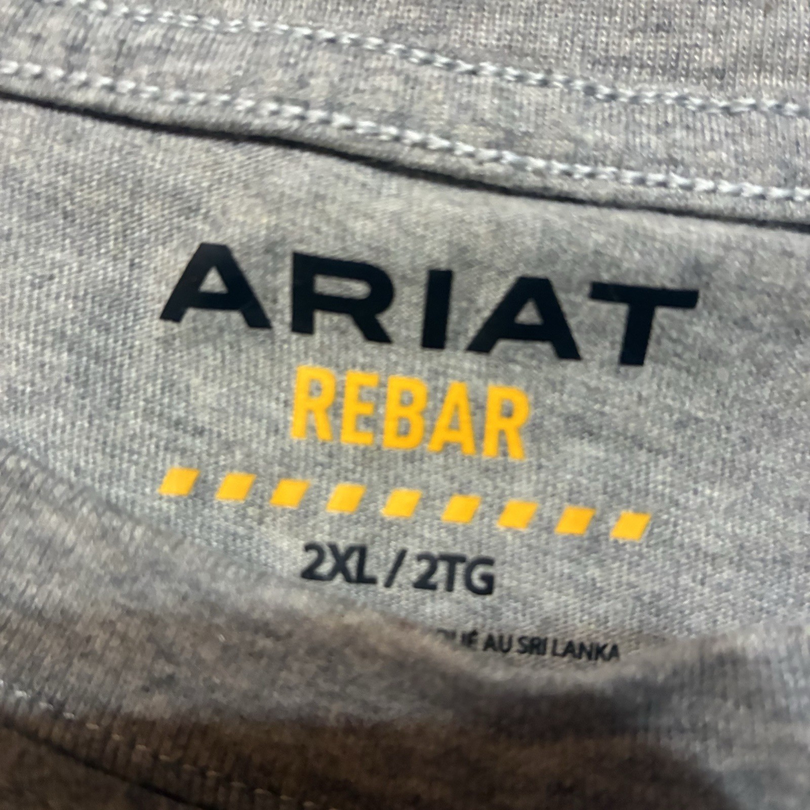 Ariat Rebar Men’s Pocket Long Sleeve Tee T Shirt Light Gray Work Size 2xl