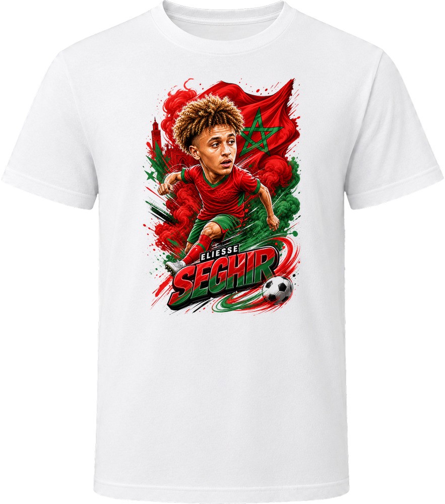 Eliesse Ben Seghir Morocco Soccer Caricature 2026 World Cup T Shirt