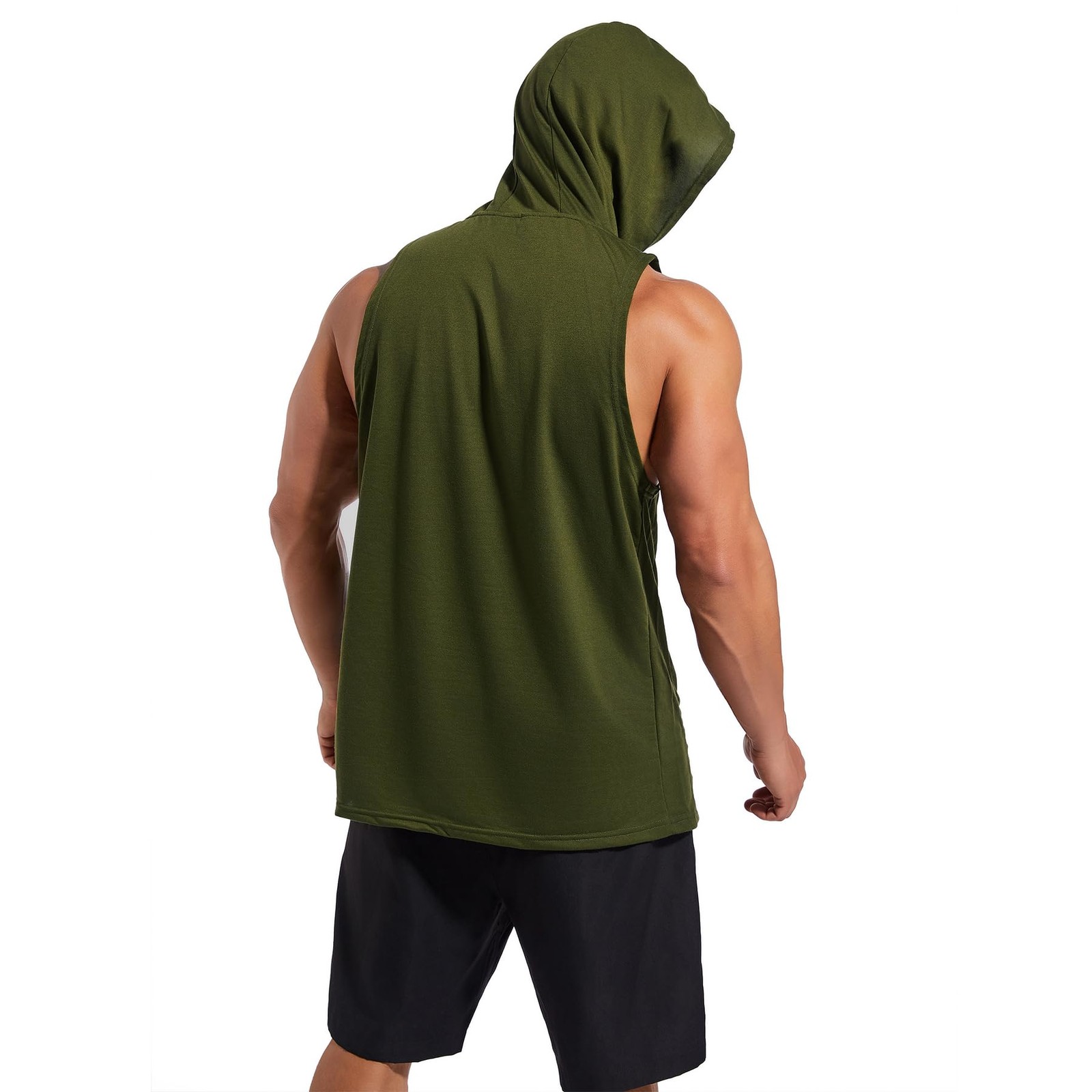 Men’s Workout Hooded Tank Tops Gym Sleeveless Hoodies Dry fit Bodybuilding Mu…