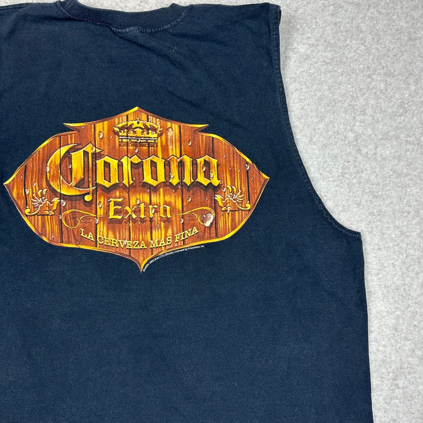 Corona Extra Mens XL Black Muscle Tank Top Sleeveless 3D Liquid Alstyle 2005