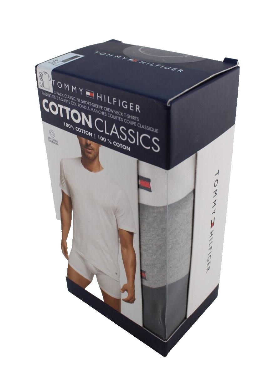 TOMMY HILFIGER Size S 34-36 Multi-Color 3-Pk Classic Crew Neck T-shirts MSRP $42