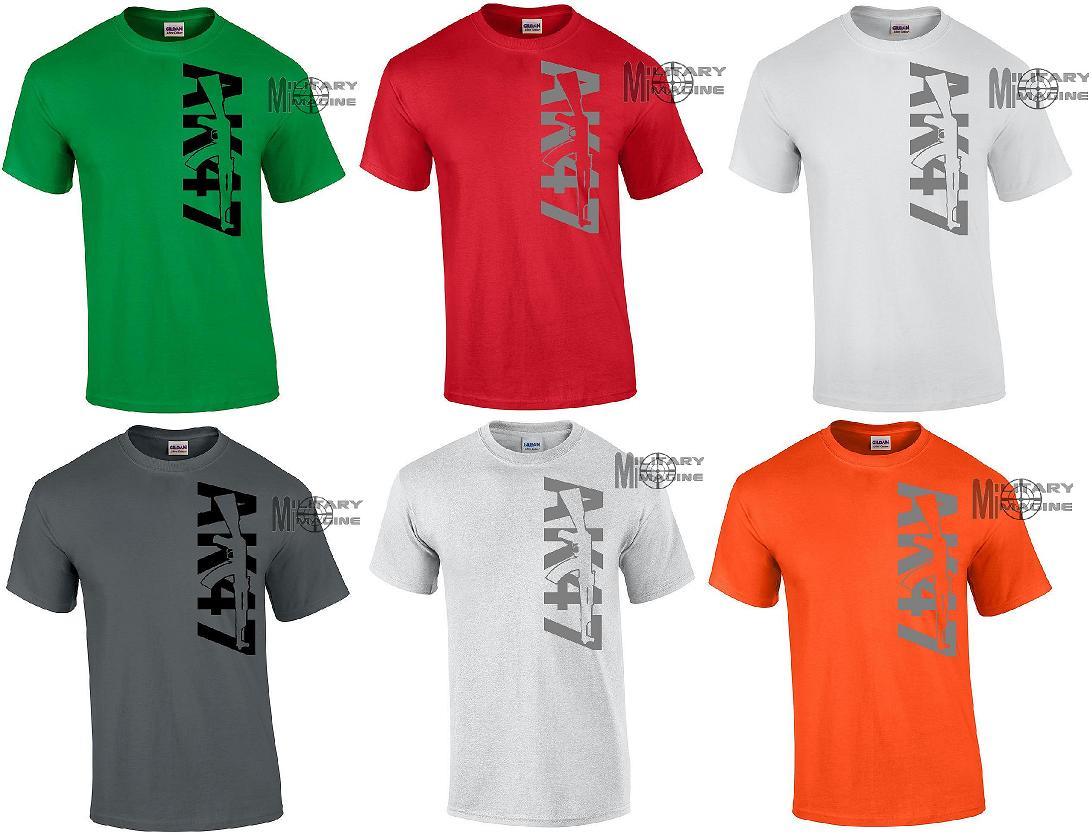 AK-47 T-Shirt 2 color Logo Rifle Gun Size S,M,L,XL.2XL,3XL,4XL,5XL 100% cotton