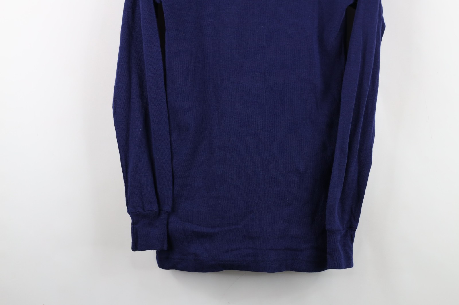 Vtg 90s Streetwear Mens Medium Blank Thermal Ribbed Knit Long Sleeve T-Shirt USA