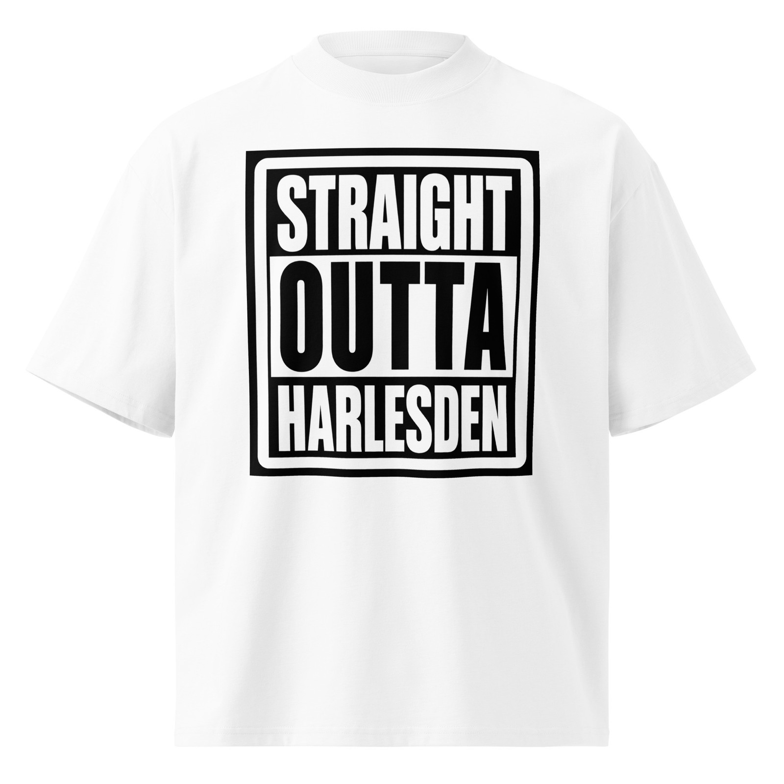 Unisex organic oversized high neck t-shirt