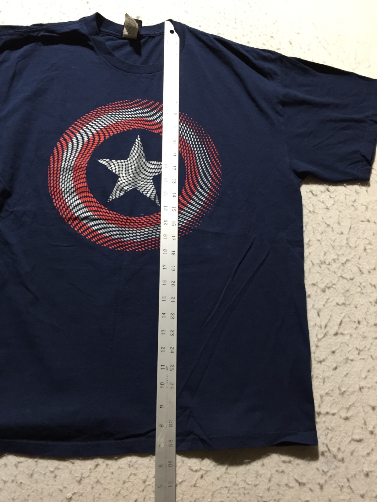 Mad Engine Marvel Shirt Men XL Navy Blue Red Logo Short Sleeve Captain America