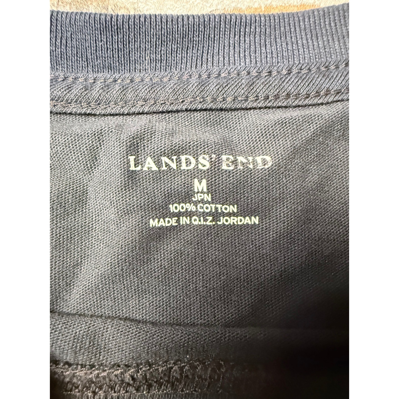 Lands End Mens Super-T Short Sleeve Cotton Crewneck T-Shirt Charcoal Gray Size M