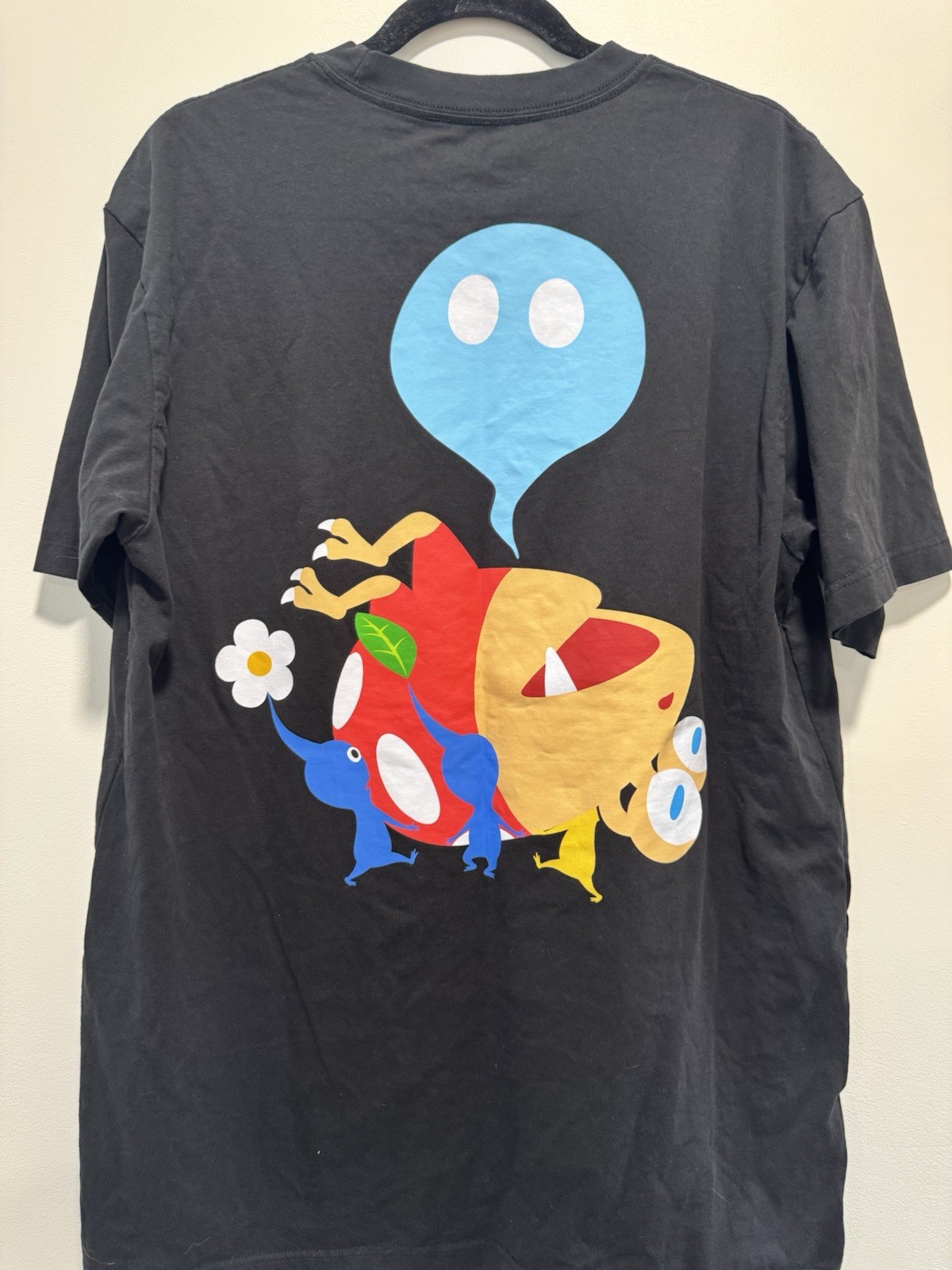 Nintendo Pikmin Graphic T Shirt Black Large Video Game Dbl Sided Tee & Freebie