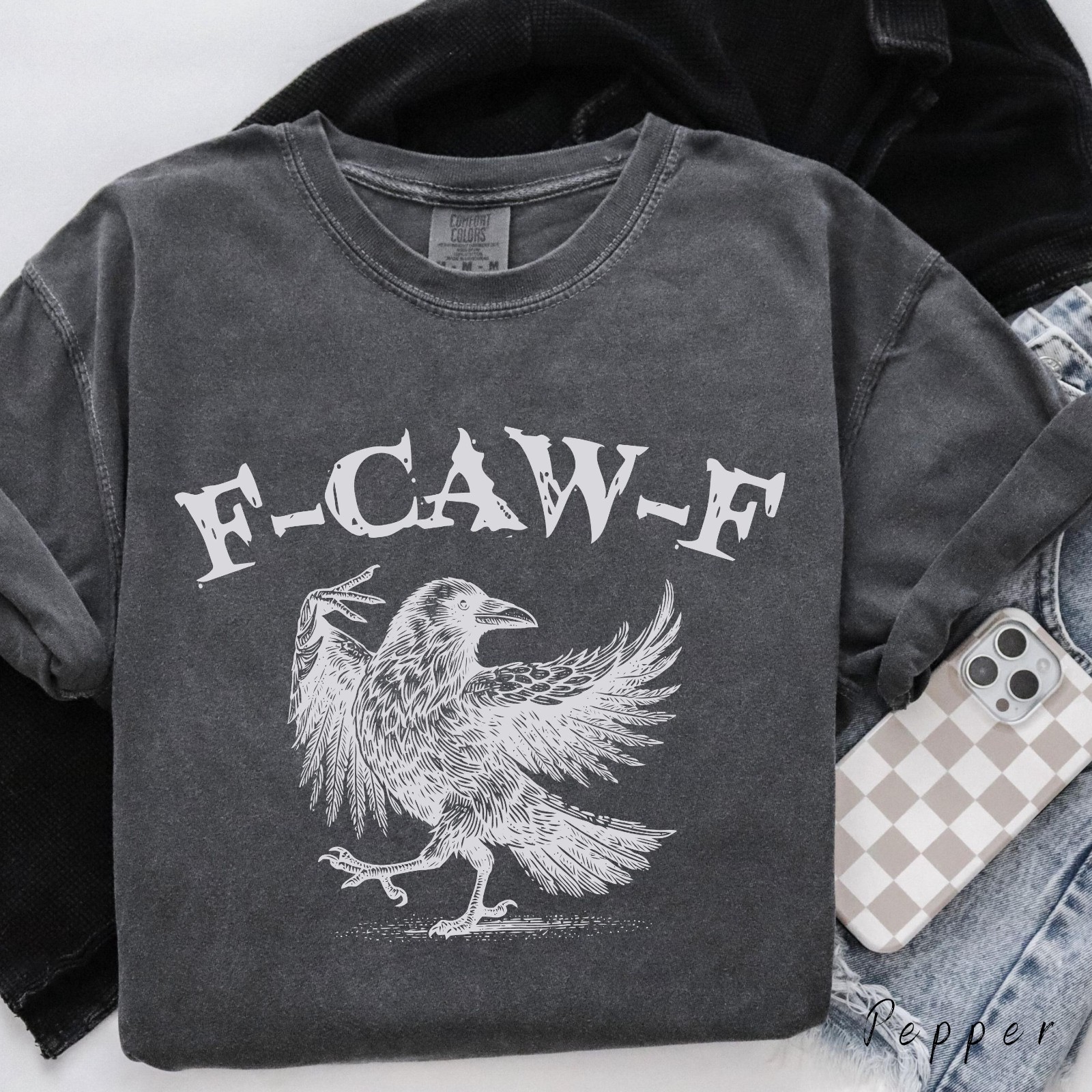Funny Crow Shirt, F-caw-f T-shirt, Black Crow Sweatshirt T-Shirt