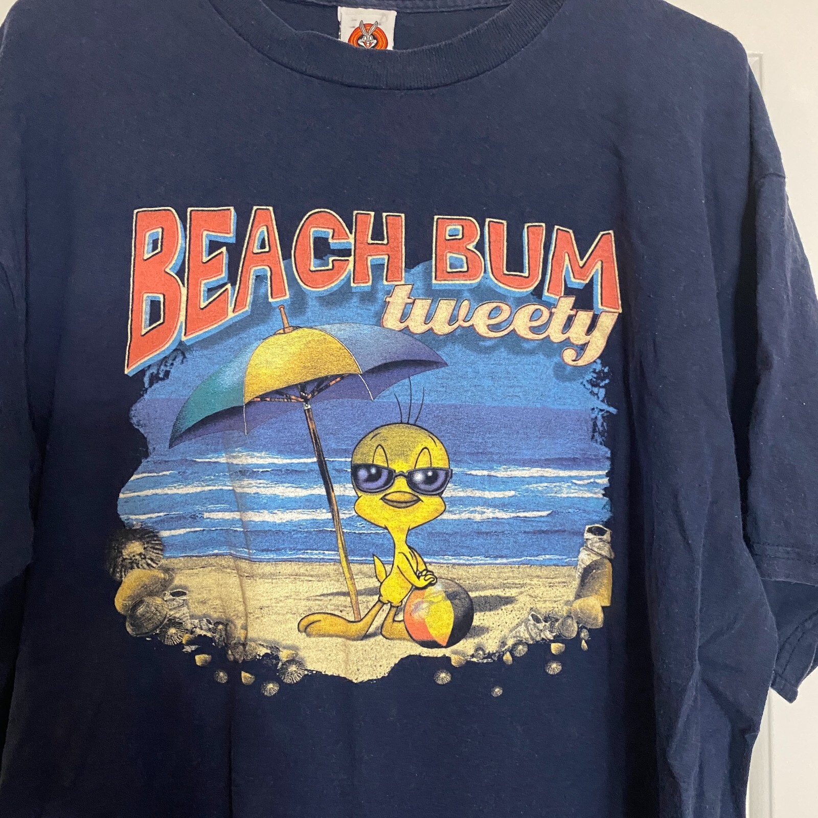 Vintage 90s Looney Tunes Tweety T-Shirt | XL Mens | Beach Bum Graphic Cartoon