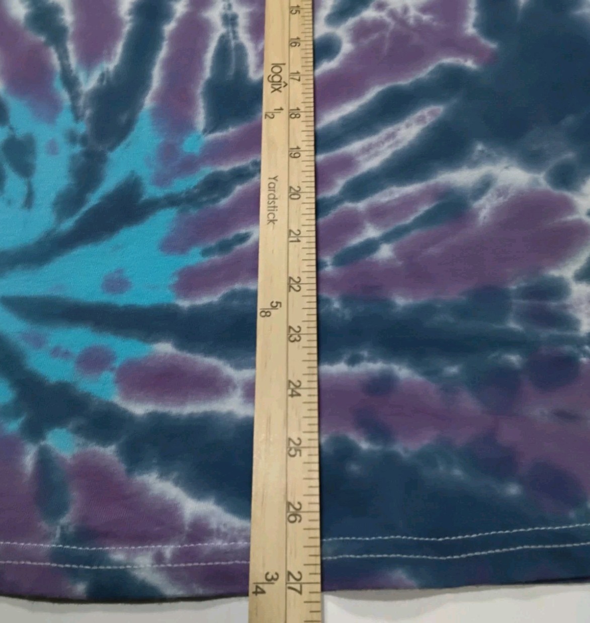 New Tie Dye Men’s T-Shirt Purple Blue Adult Large Multicolor Summer Swirl Spiral