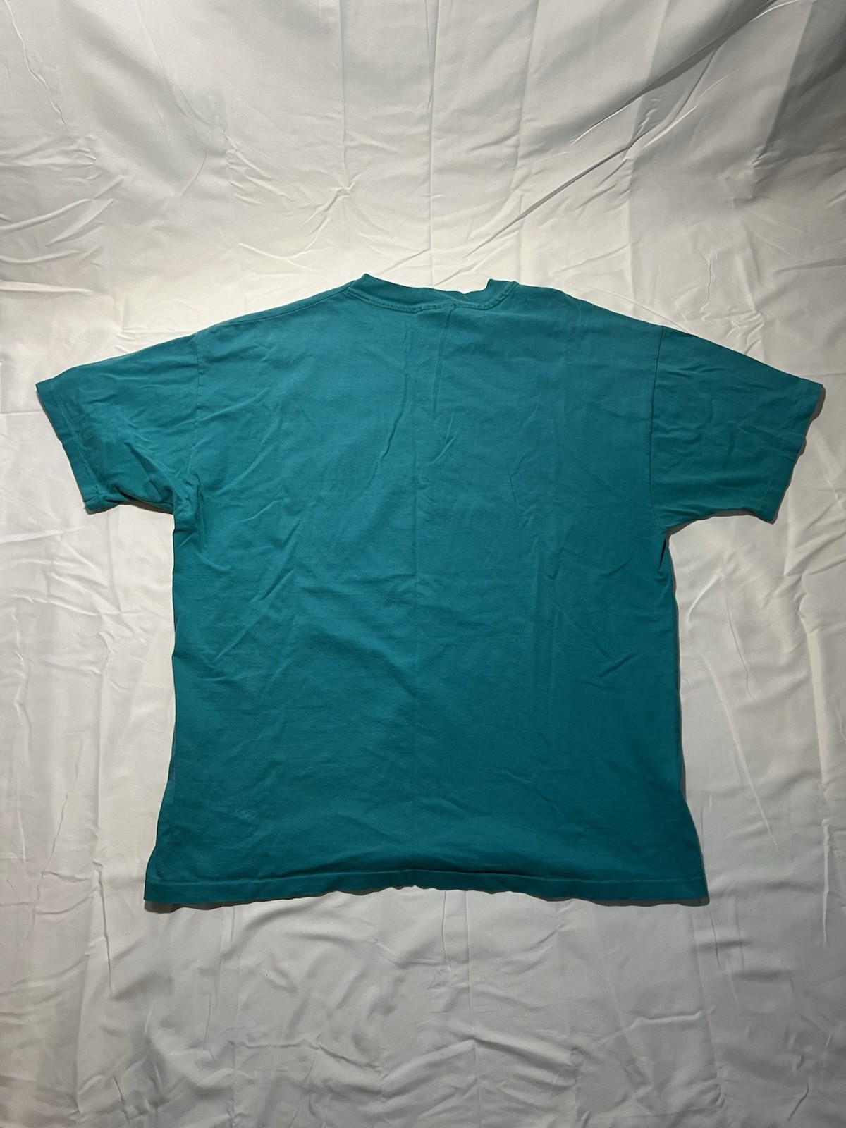 Distressed VTG 90s Single Stitch Made In USA Elk Rapids MI Fish T Shirt Teal XL