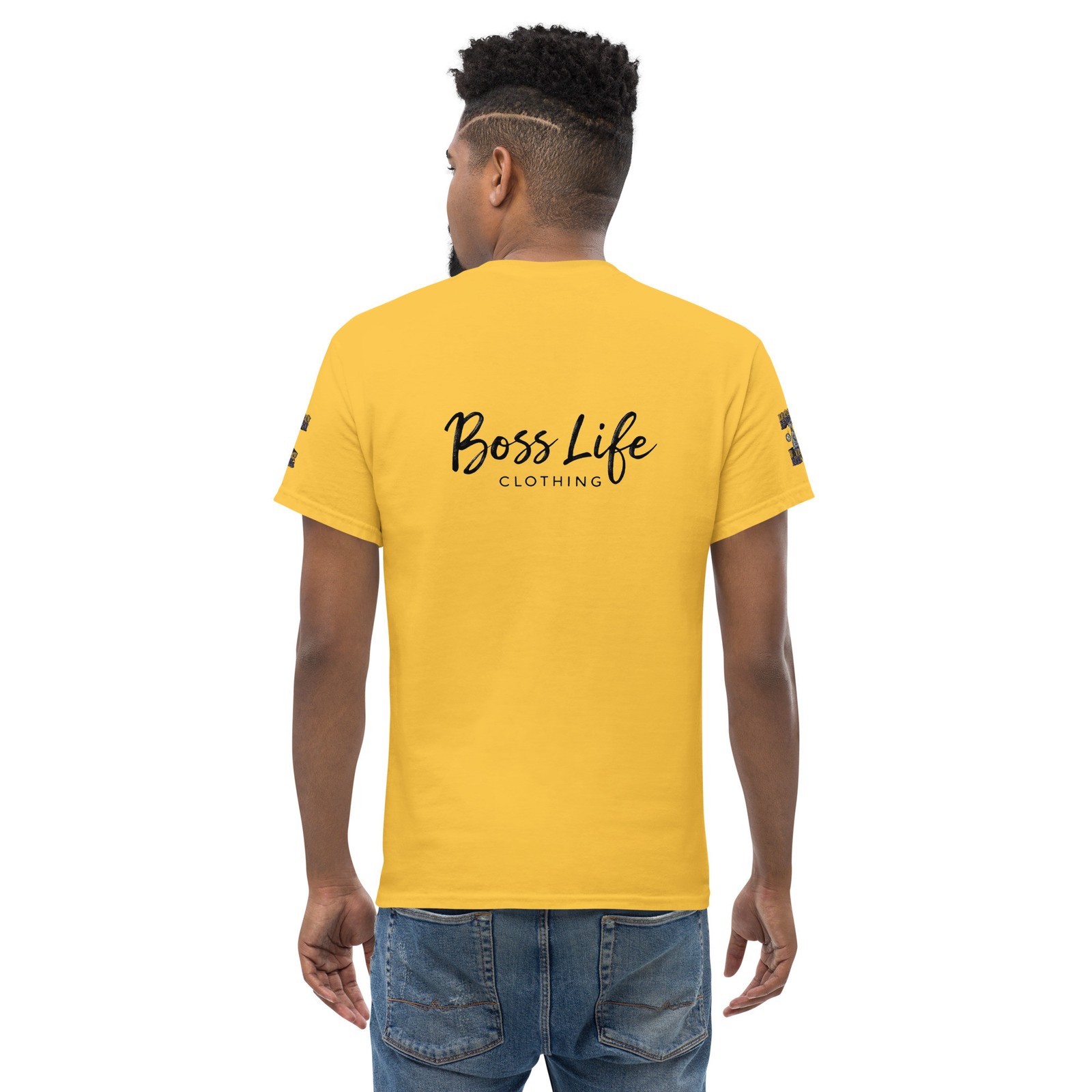 Boss Life african money back signature embroisery sleeve Unisex classic tee