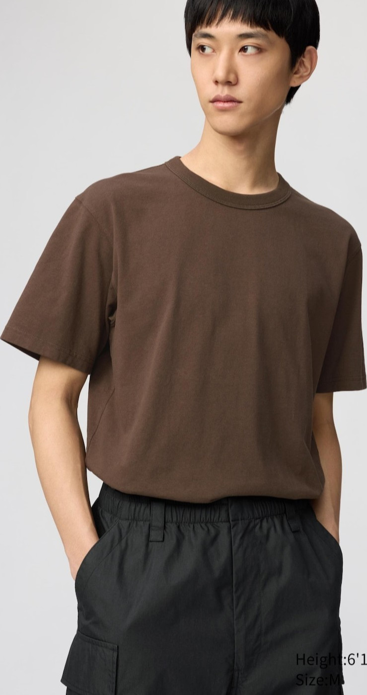 Uniqlo U Men’s Brown Cotton Crew Neck Short Sleeve T-Shirt Size M