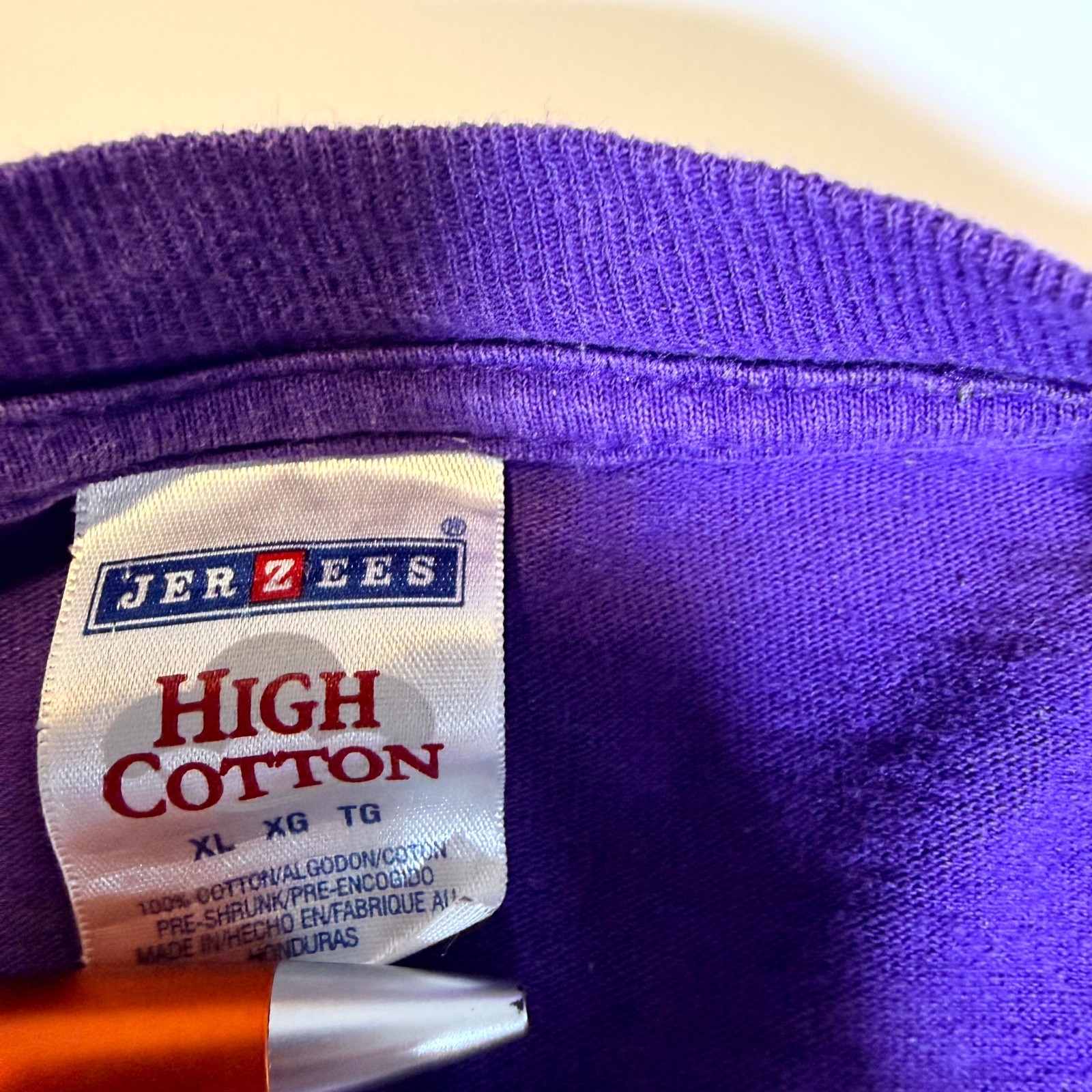 Jerzees Shirt Unisex XL Purple High Cotton Long Sleeve Miles College Graphic
