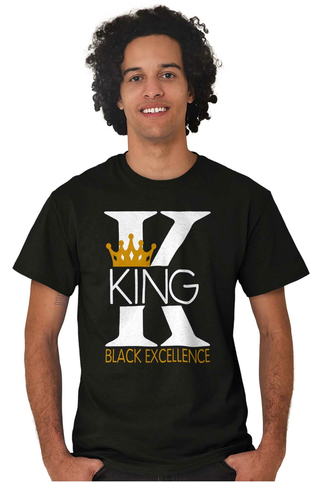 Melanin King Strong Black Man Educated BLM Womens or Mens Crewneck T Shirt Tee