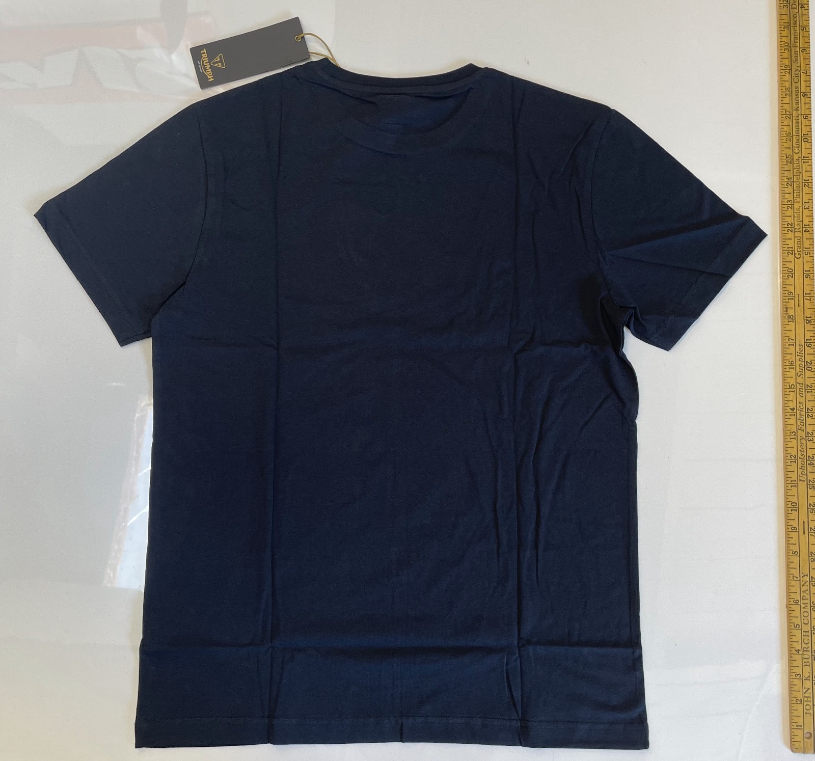 Triumph T-Shirt Mens Large Cartmel Jet Black Spellout Logo Short Sleeve Cotton