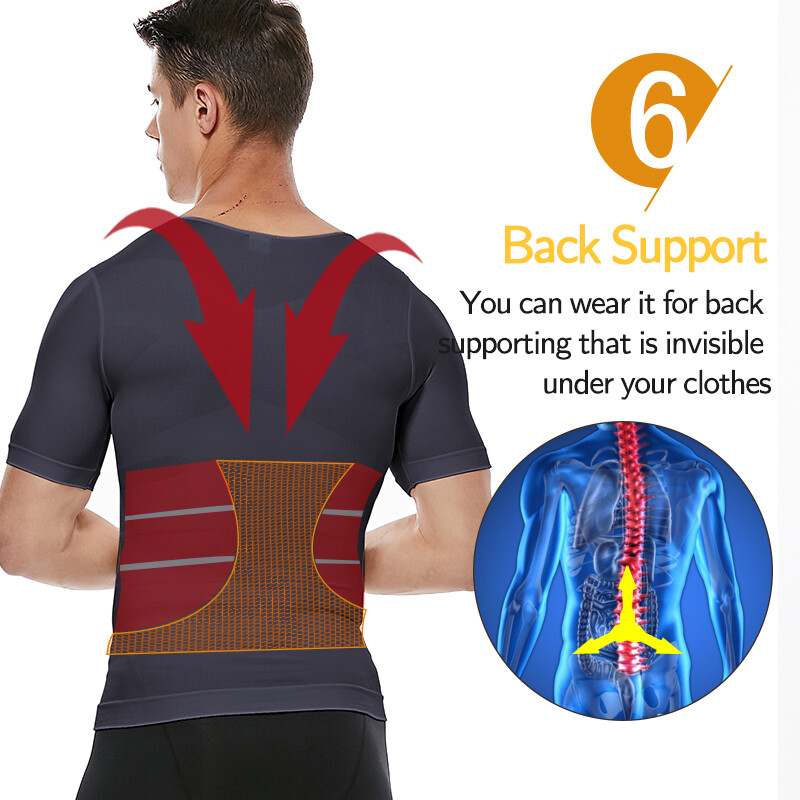 Men’s Slimming T-shirt Weight Loss Body Shaper Tank Tops Chest Compression Shirt