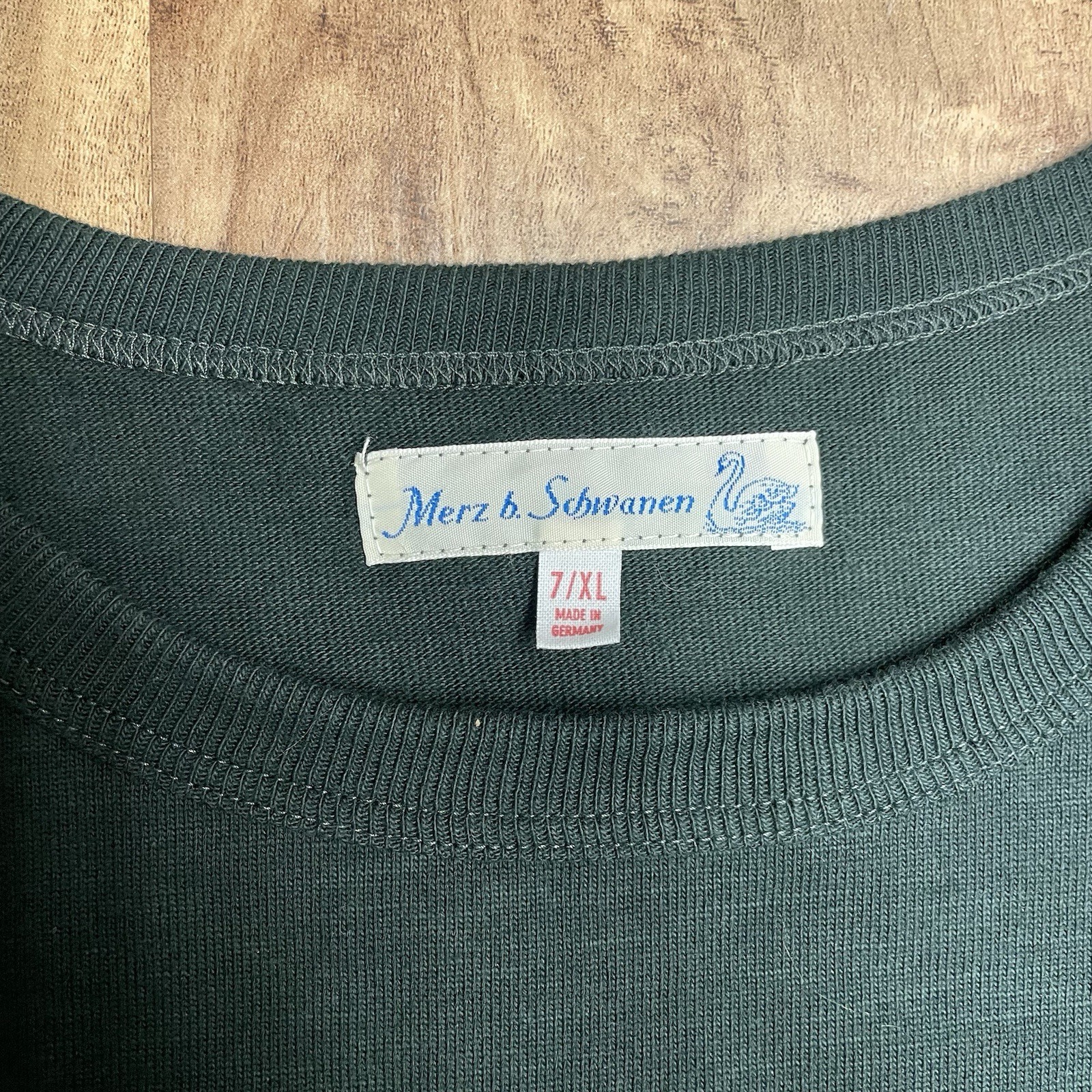 Merz B Schwanen T-Shirt Green Loopwheeled Germany Cotton Men’s 7/XL