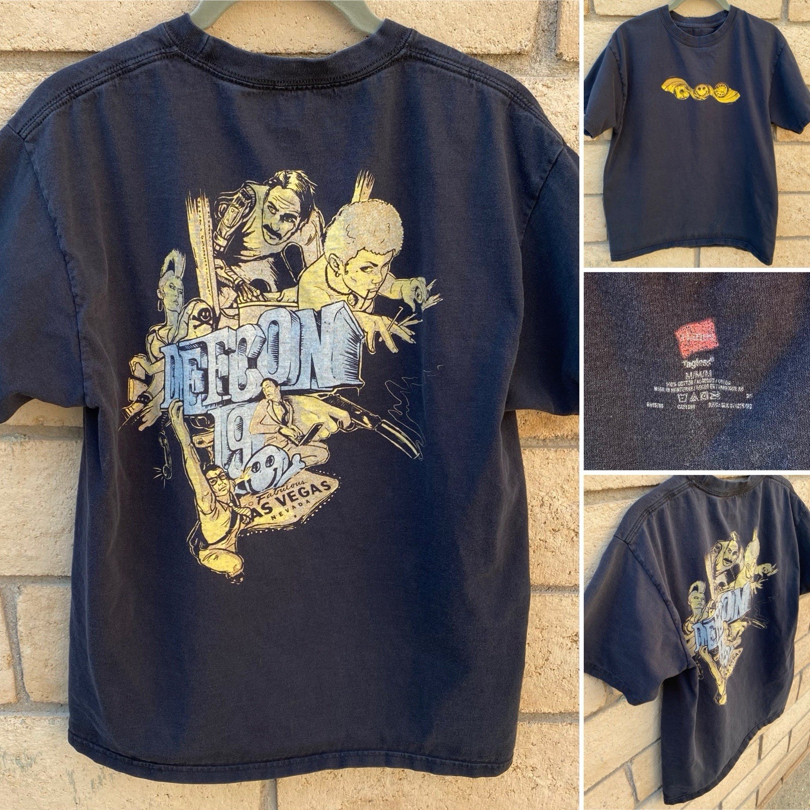 Defcon 19 Fabulous Las Vegas T Shirt Front Back Graphics Worn Has A Fade Size M