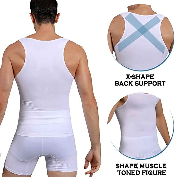 Men Body Slimming Tummy Shaper Underwear shapewear Waist Girdle Top Shirt Vest