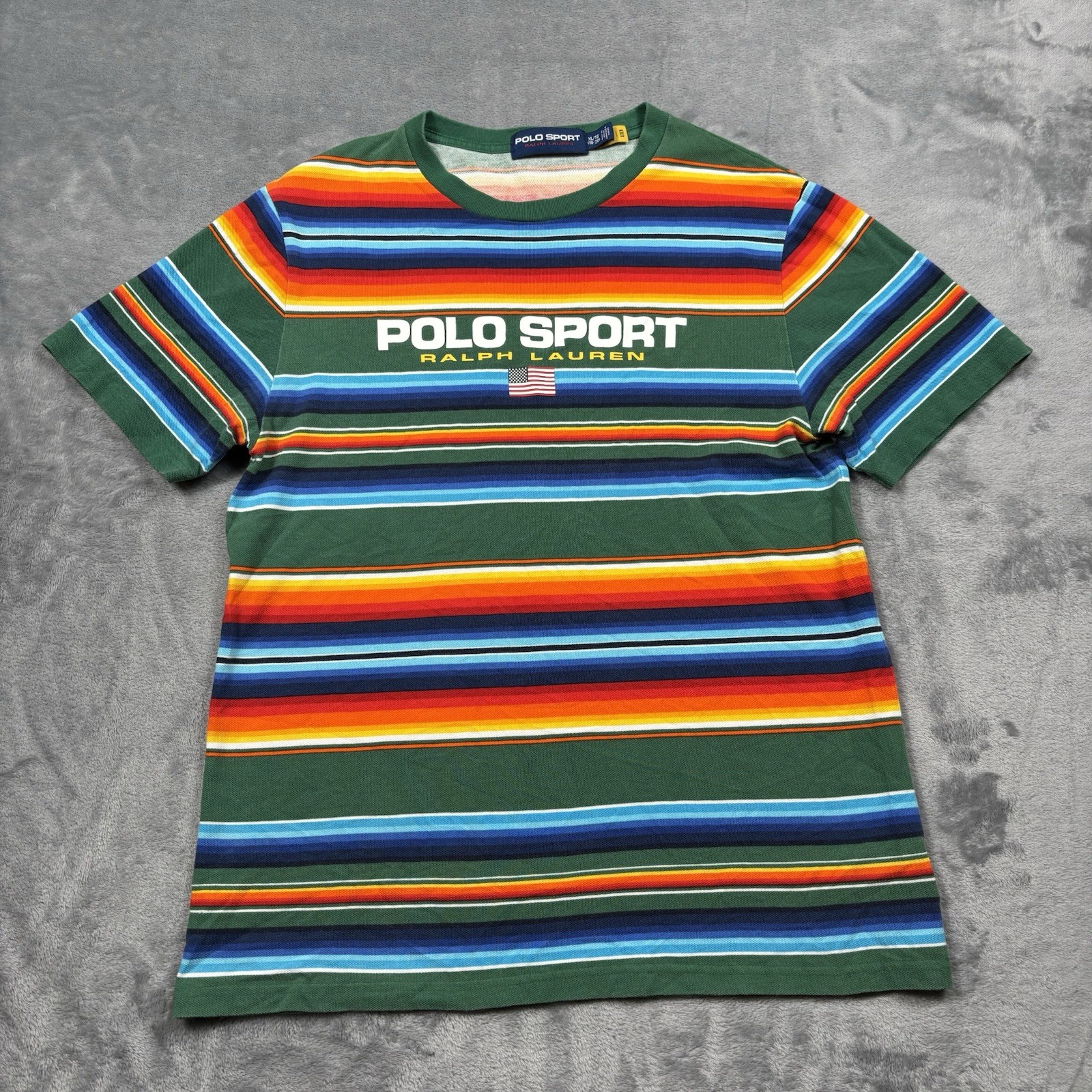 Polo Ralph Lauren Desert Awning Stripe Forest Classic Fit Polo Sport Youth XL