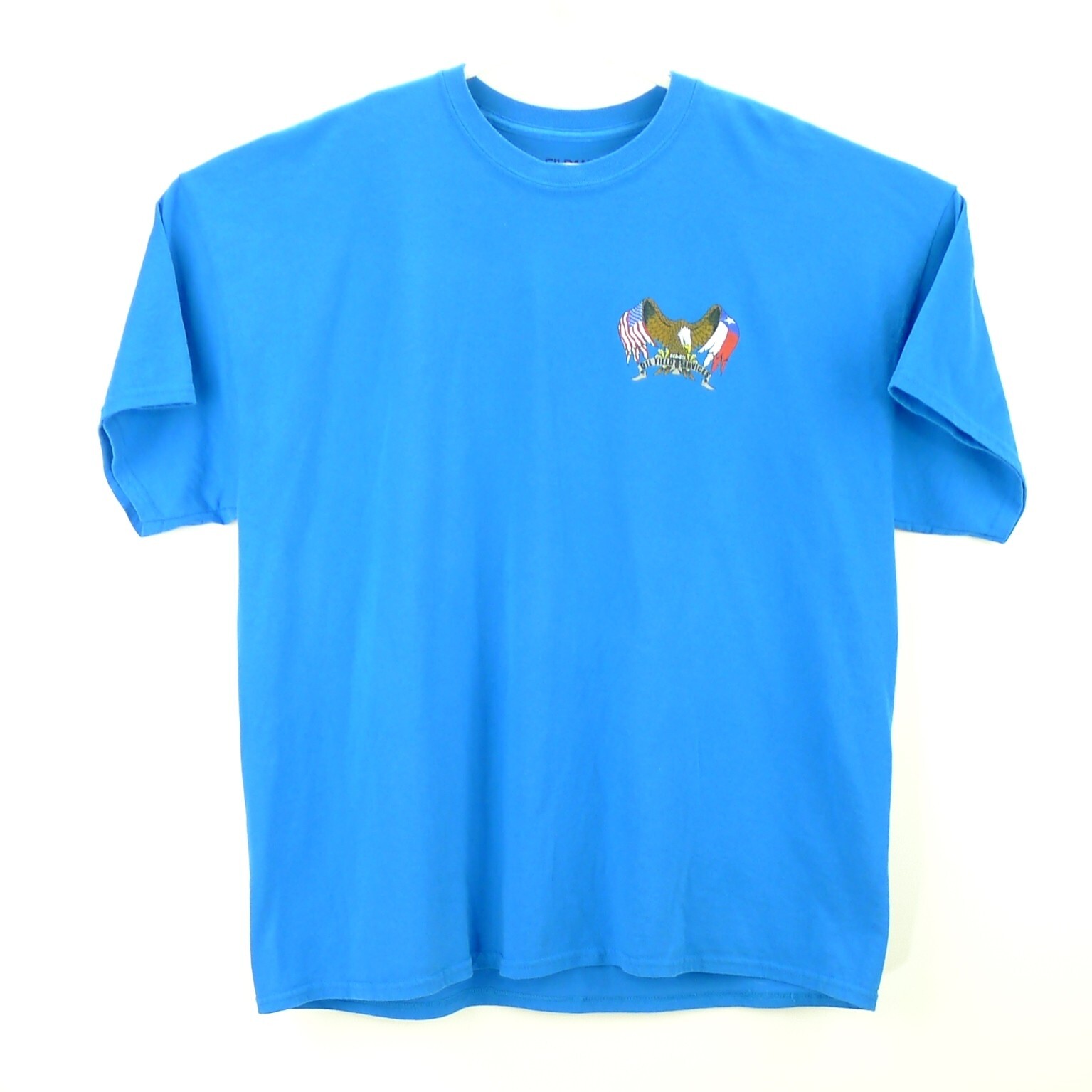 Texas Oil Field Services Eagle US Oil Blue T-Shirt Mens 2XL Cotton Poly Blend