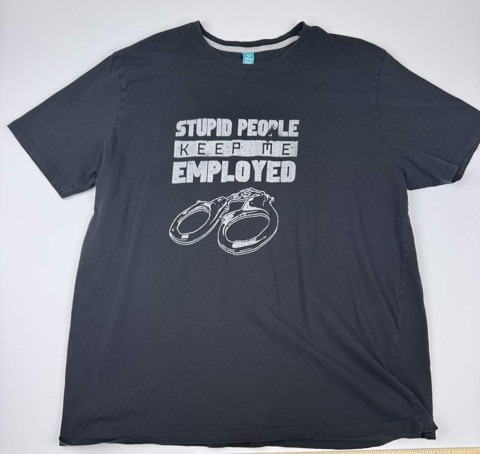 Spreadshirt Mens 3XL Funny T Shirt Stupid People Keep Me Employed Tee