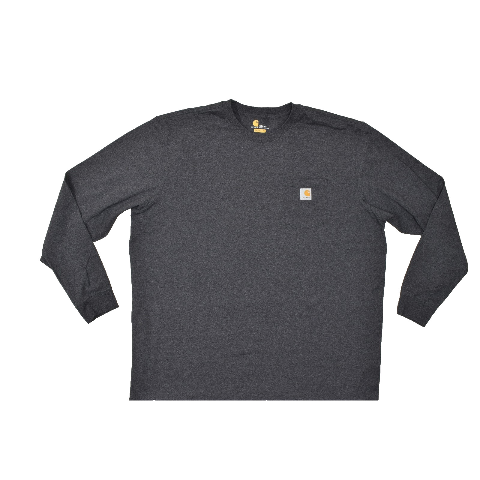 Carhartt Men’s 3XL Tall K126 CRH Carbon Heather Gray Long Sleeve Pocket Tee Orig