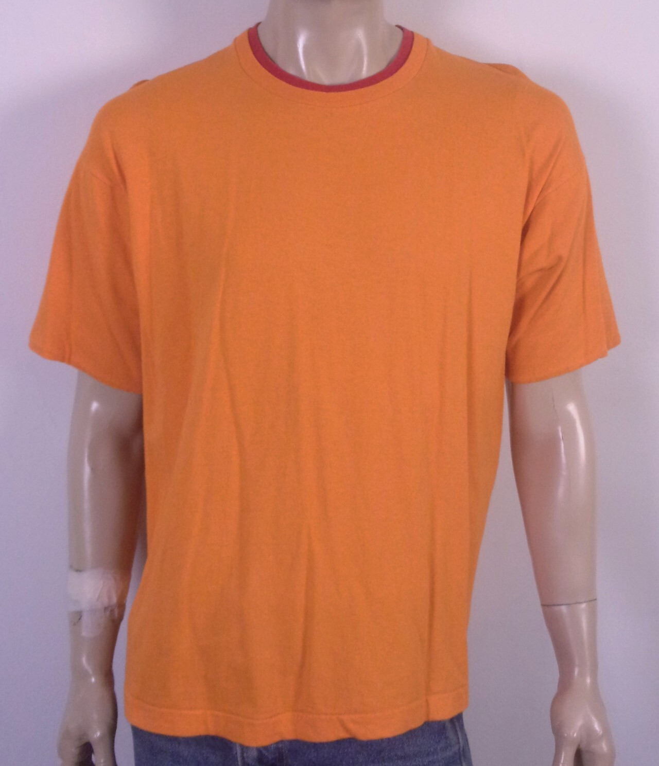 vintage 80s 90s FOTL 2 Tone T-Shirt Orange Red Accent 2 Ply single stitch L
