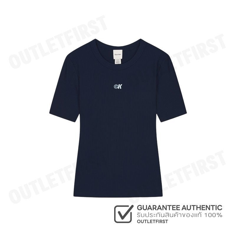 CALVIN KLEIN MODAL STRETCH MONOGRAM LOGO GRAPHIC SLIM T-SHIRT COLOR NAVY CODE: