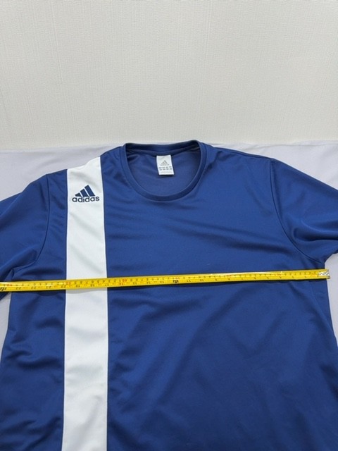 Adidas Mens Navy Soccer Jersey Short Sleeve Crew Neck XL Striped